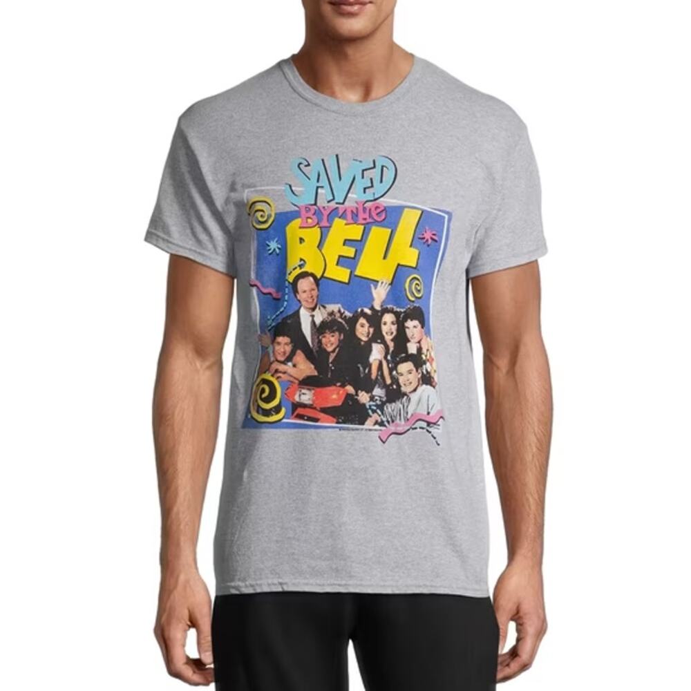 Universal Studios Retro Saved By The Bell Graphic T-Shirt Mens Size L Gray